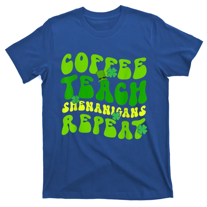 St Patrick's Day Coffee Teach Shenanigans Repeat T-Shirt