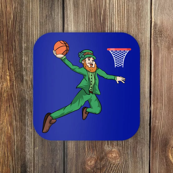 St Patricks Day Basketball Dunk Leprechaun Gift Coaster