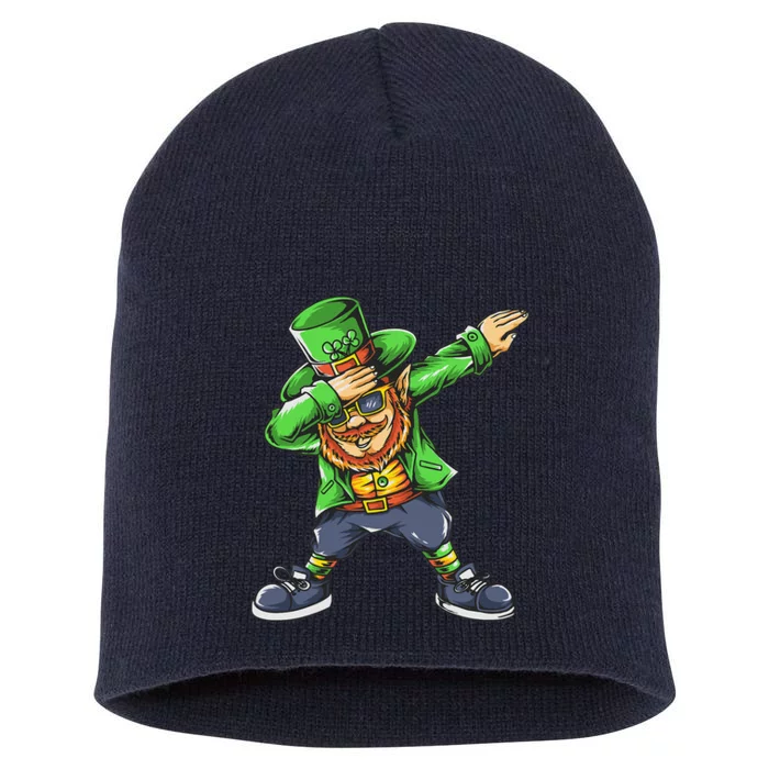 St Patricks Day Dabbing Leprechaun Dab Short Acrylic Beanie