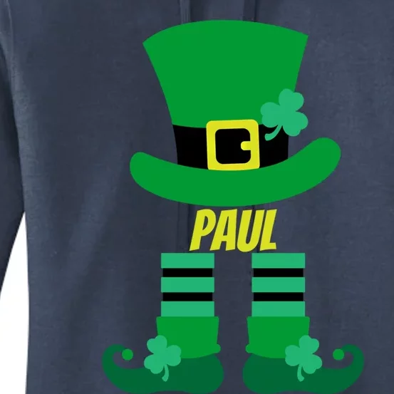 St Patricks Day Leprechaun Family Matching Name Paul Gift Women's Pullover Hoodie