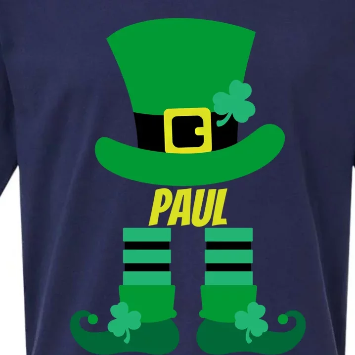 St Patricks Day Leprechaun Family Matching Name Paul Gift Sueded Cloud Jersey T-Shirt