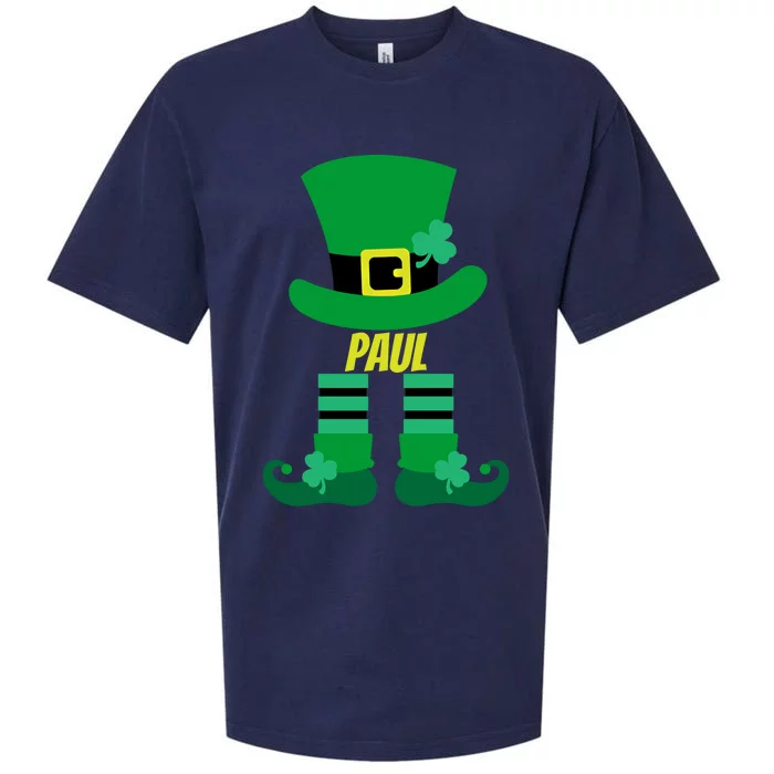 St Patricks Day Leprechaun Family Matching Name Paul Gift Sueded Cloud Jersey T-Shirt