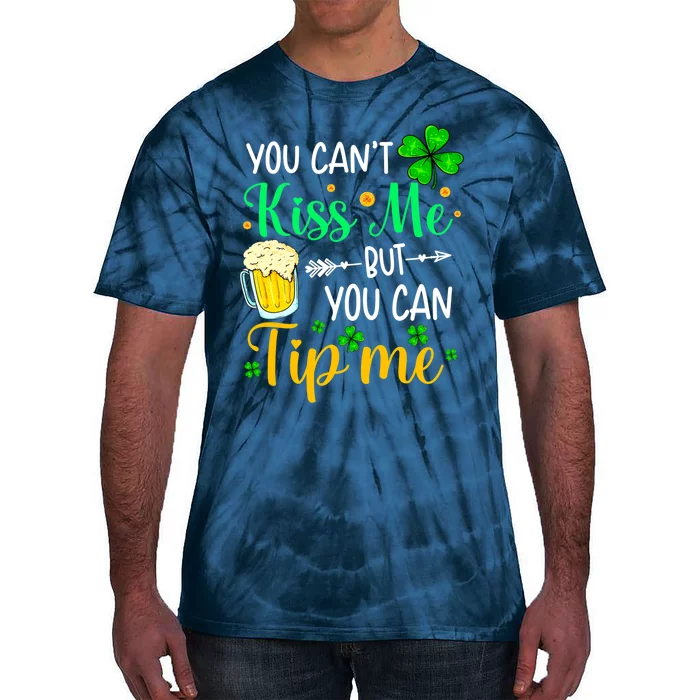 St Patrick's Day Lucky Shamrock Waitress Bartender Waiter Tie-Dye T-Shirt