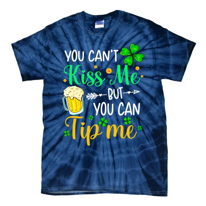 St Patrick's Day Lucky Shamrock Waitress Bartender Waiter Tie-Dye T-Shirt