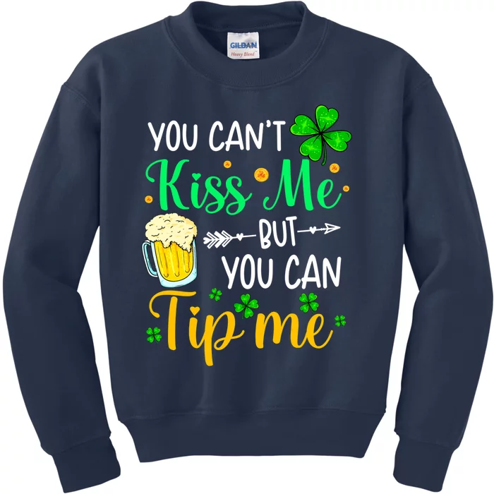 St Patrick's Day Lucky Shamrock Waitress Bartender Waiter Kids Sweatshirt