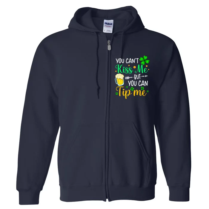 St Patrick's Day Lucky Shamrock Waitress Bartender Waiter Full Zip Hoodie