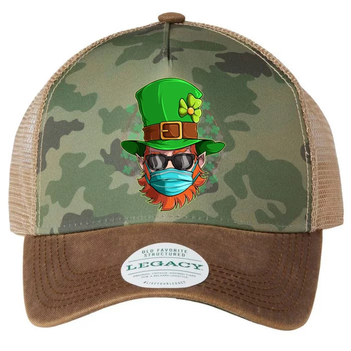 St Patricks Day Quarantined Masked Leprechaun Legacy Tie Dye Trucker Hat