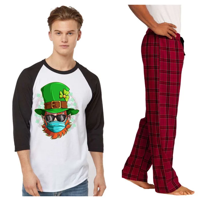 St Patricks Day Quarantined Masked Leprechaun Raglan Sleeve Pajama Set