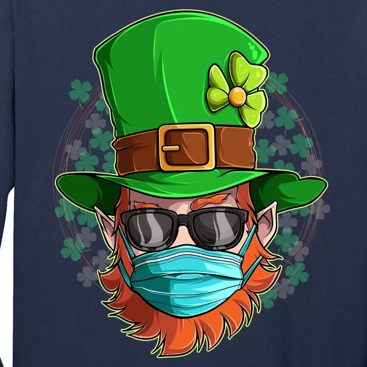 St Patricks Day Quarantined Masked Leprechaun Long Sleeve Shirt