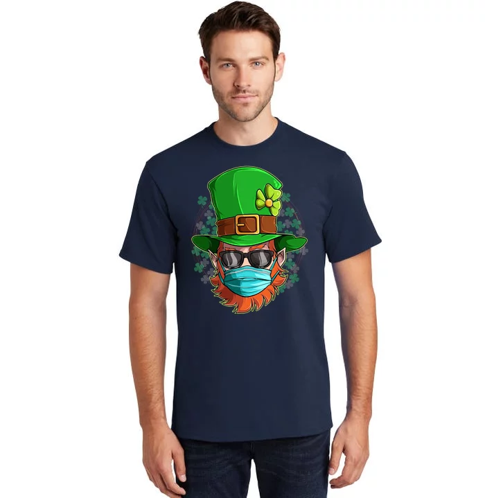 St Patricks Day Quarantined Masked Leprechaun Tall T-Shirt