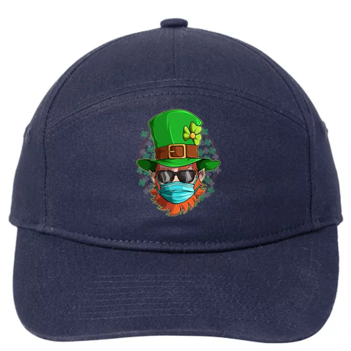 St Patricks Day Quarantined Masked Leprechaun 7-Panel Snapback Hat