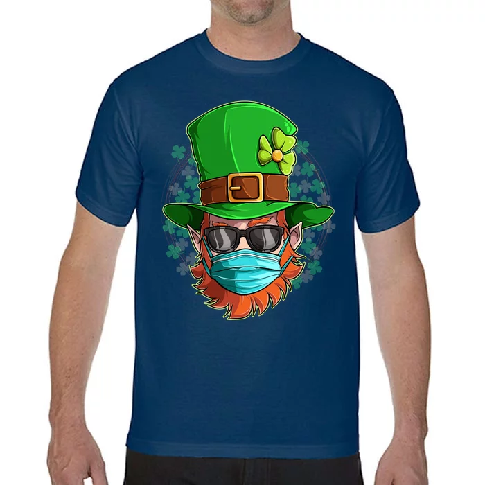 St Patricks Day Quarantined Masked Leprechaun Comfort Colors T-Shirt