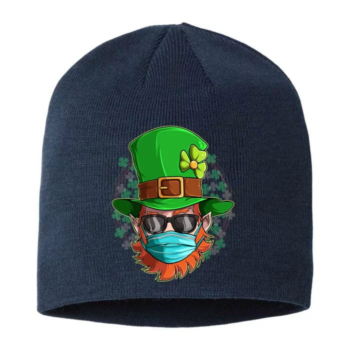 St Patricks Day Quarantined Masked Leprechaun 8 1/2in Sustainable Knit Beanie