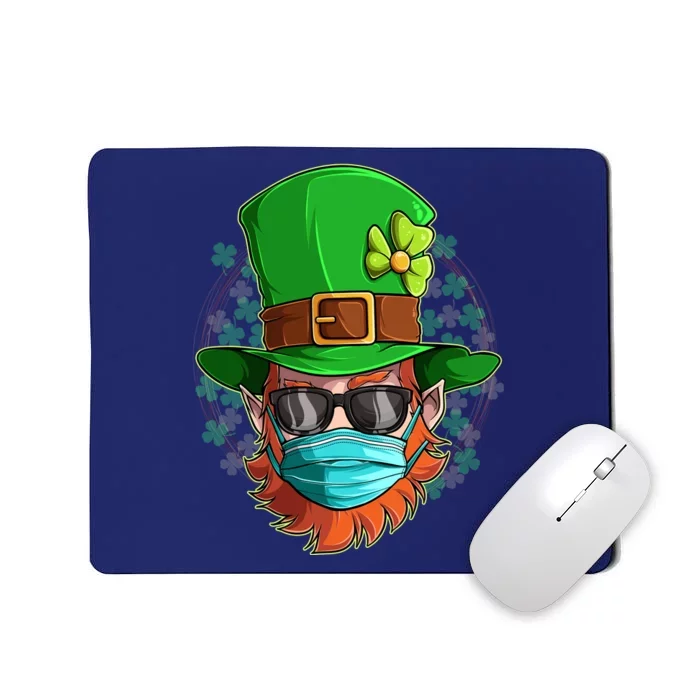 St Patricks Day Quarantined Masked Leprechaun Mousepad