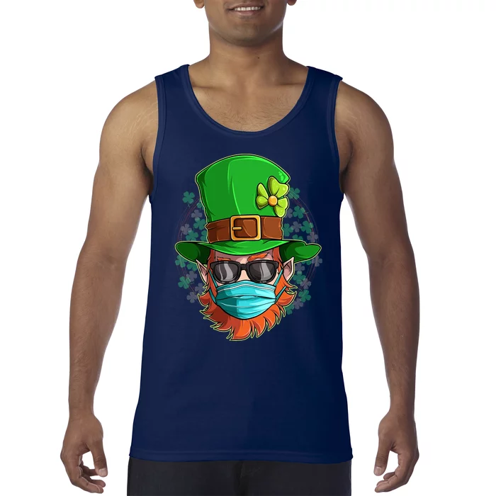 St Patricks Day Quarantined Masked Leprechaun Tank Top