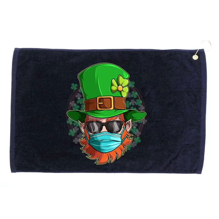 St Patricks Day Quarantined Masked Leprechaun Grommeted Golf Towel