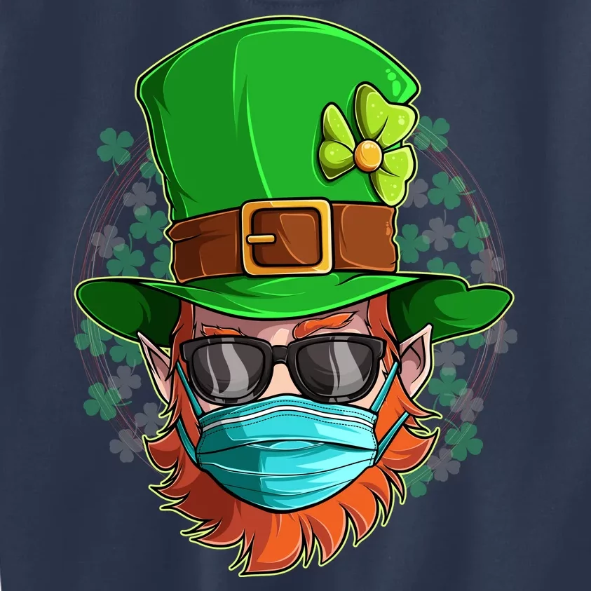 St Patricks Day Quarantined Masked Leprechaun Kids Sweatshirt