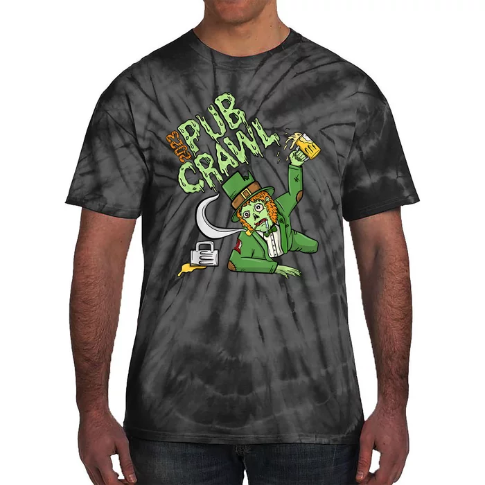 St. Patrick's Day Pub Crawl Beer Drinking Zombie Leprechaun Tie-Dye T-Shirt