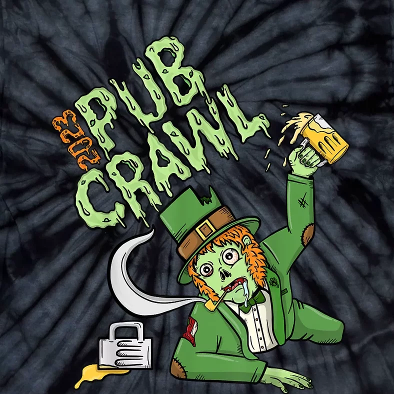 St. Patrick's Day Pub Crawl Beer Drinking Zombie Leprechaun Tie-Dye T-Shirt