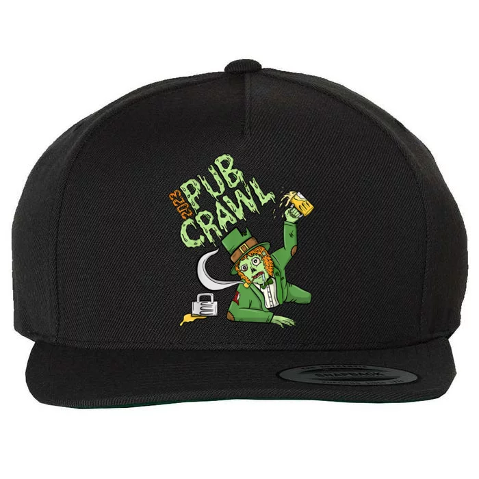 St. Patrick's Day Pub Crawl Beer Drinking Zombie Leprechaun Wool Snapback Cap