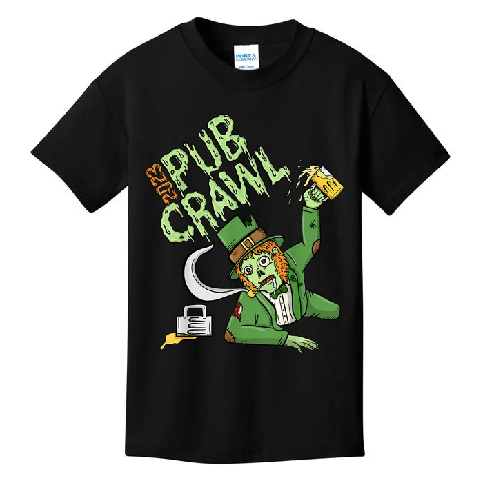 St. Patrick's Day Pub Crawl Beer Drinking Zombie Leprechaun Kids T-Shirt