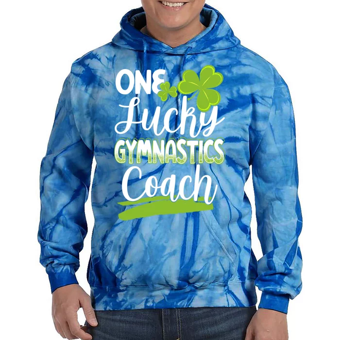 St Patricks Day Gift For Gymnastics Coach One Lucky Gift Tie Dye Hoodie