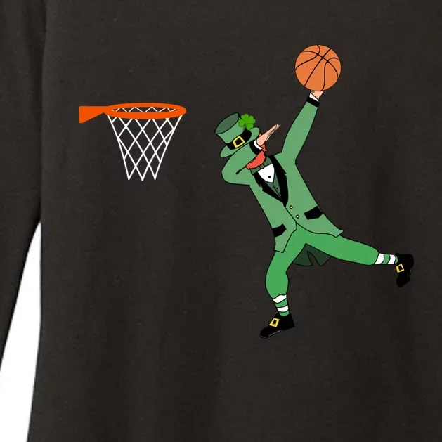 St Patricks Day Basketball Dunking Leprechaun Dab Slam Dunk Great Gift Womens CVC Long Sleeve Shirt