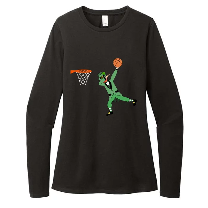 St Patricks Day Basketball Dunking Leprechaun Dab Slam Dunk Great Gift Womens CVC Long Sleeve Shirt