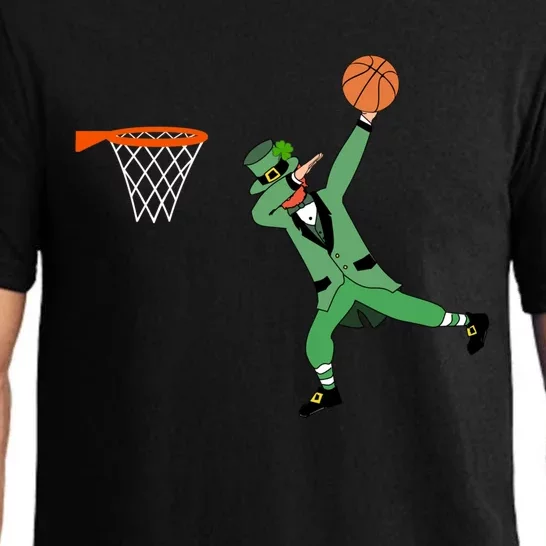 St Patricks Day Basketball Dunking Leprechaun Dab Slam Dunk Great Gift Pajama Set