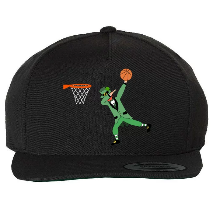 St Patricks Day Basketball Dunking Leprechaun Dab Slam Dunk Great Gift Wool Snapback Cap