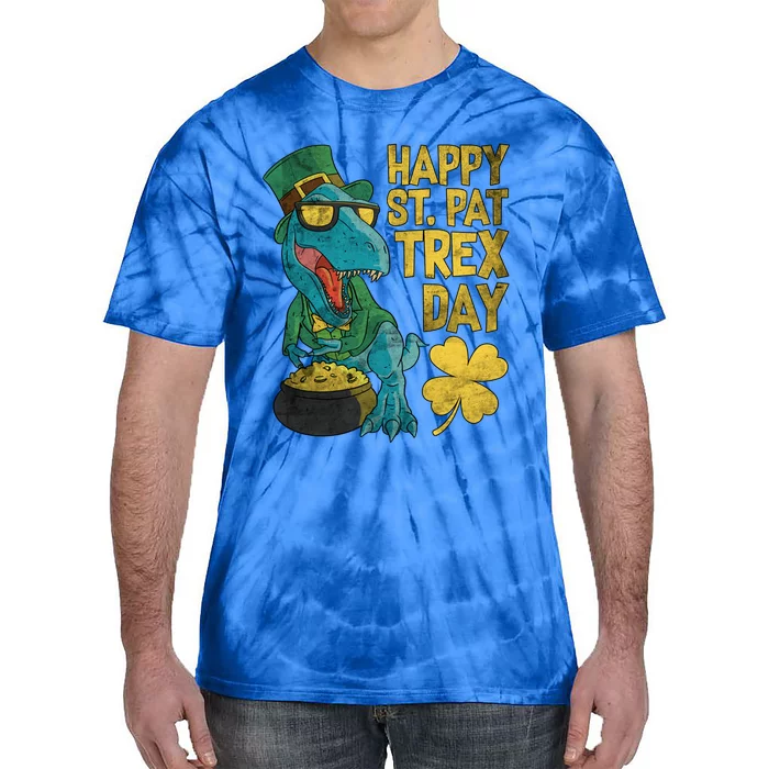 St Patrick's Day Happy St Patcute Giftrex Day Tcute Giftrex Dinosaur Gift Tie-Dye T-Shirt