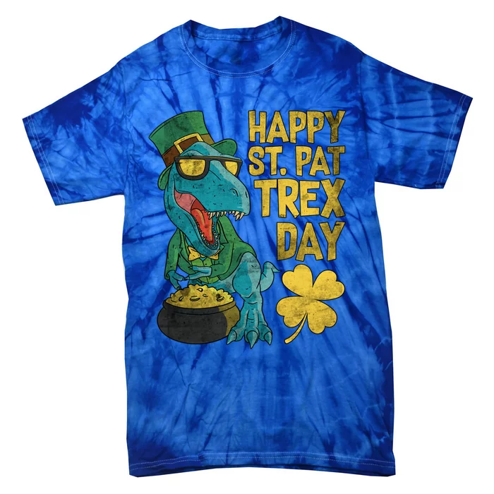 St Patrick's Day Happy St Patcute Giftrex Day Tcute Giftrex Dinosaur Gift Tie-Dye T-Shirt