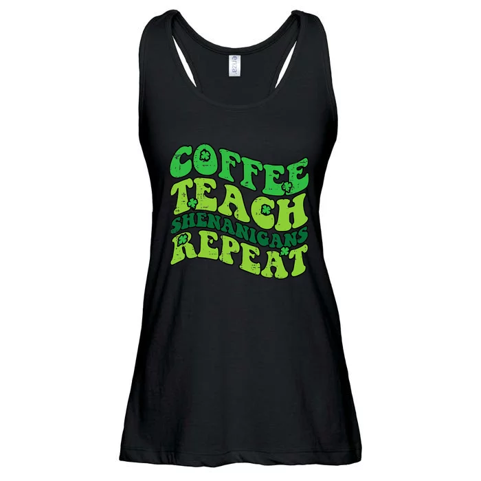 St Patricks Day Coffee Teach Saint Paddys Teacher Ladies Essential Flowy Tank