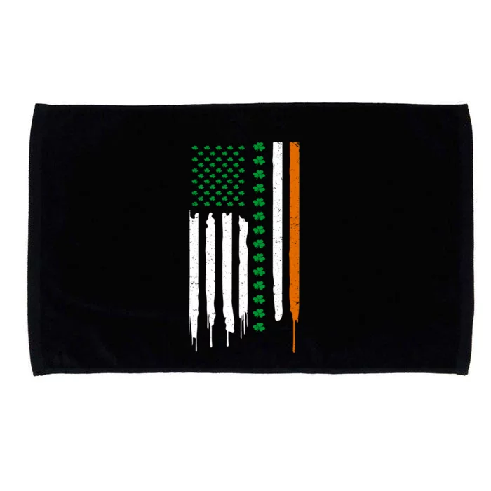 St Patrick's Day: Irish American Flag Gift Cute Gift Microfiber Hand Towel