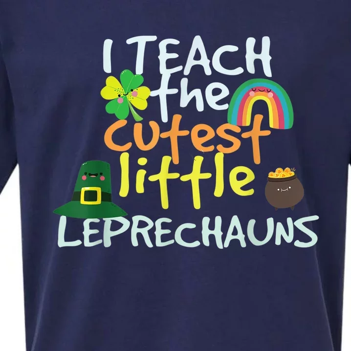 St. Patricks Day Teacher Cutest Little Leprechauns 1st Grade Sueded Cloud Jersey T-Shirt