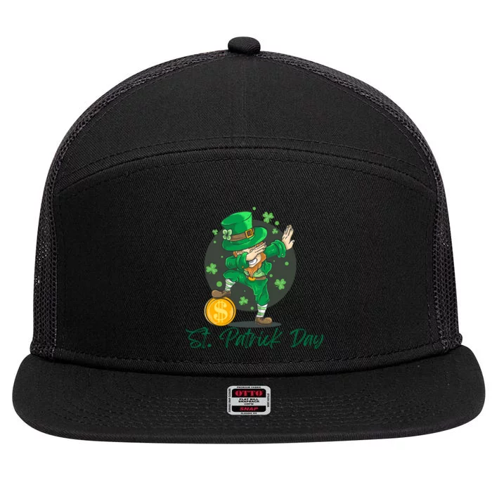 St Patricks Day Dabbing Leprechaun Boys Girls Men Dab Dance 7 Panel Mesh Trucker Snapback Hat