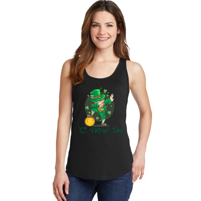 St Patricks Day Dabbing Leprechaun Boys Girls Men Dab Dance Ladies Essential Tank