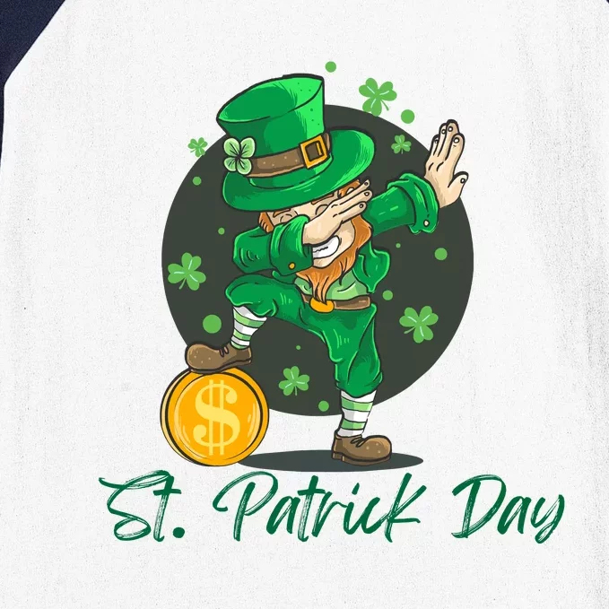 St Patricks Day Dabbing Leprechaun Boys Girls Men Dab Dance Baseball Sleeve Shirt