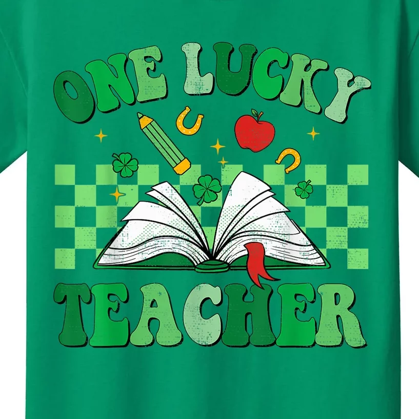 St Patricks Day Teacher Shirt One Lucky Teacher Shamrock Kids T-Shirt