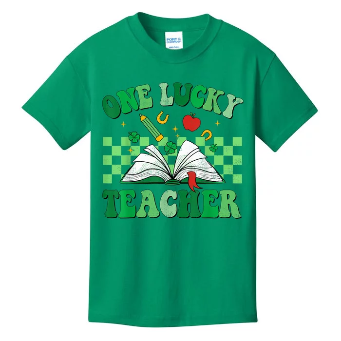 St Patricks Day Teacher Shirt One Lucky Teacher Shamrock Kids T-Shirt