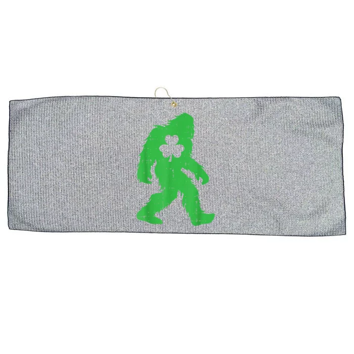 St Patricks Day Bigfoot Sasquatch Shamrock Large Microfiber Waffle Golf Towel