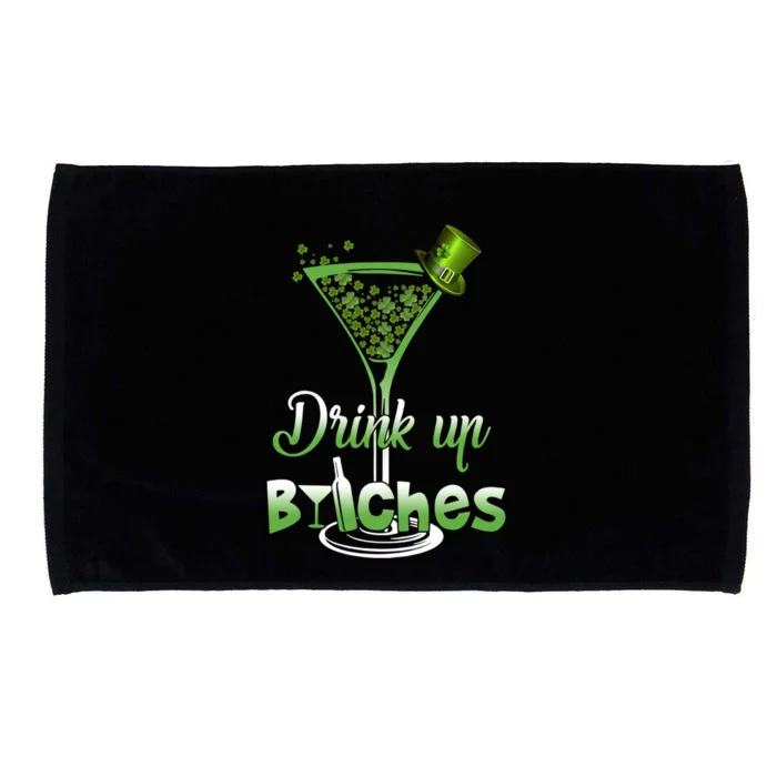 St Patrick's Day Shamrock Wine Glass Up Gift Microfiber Hand Towel