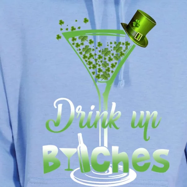 St Patrick's Day Shamrock Wine Glass Up Gift Unisex Surf Hoodie