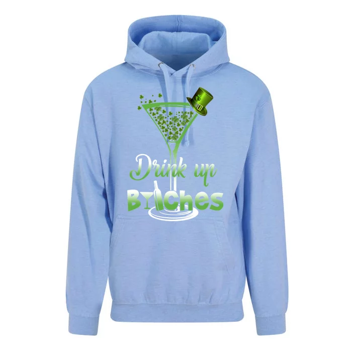 St Patrick's Day Shamrock Wine Glass Up Gift Unisex Surf Hoodie