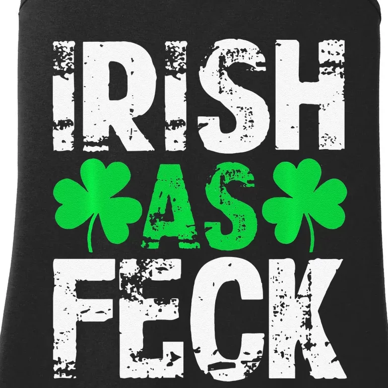 Saint Patrick's Day Lucky Irish As Feck Funny Ladies Essential Tank