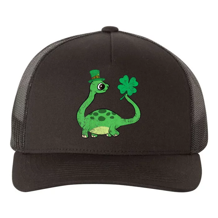 St Patricks Day Brontosaurus Shamrock Yupoong Adult 5-Panel Trucker Hat