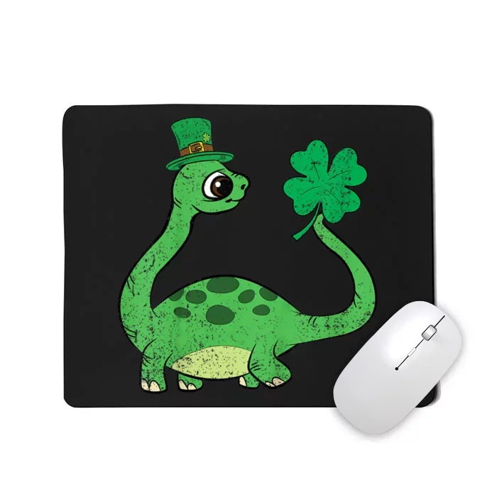 St Patricks Day Brontosaurus Shamrock Mousepad