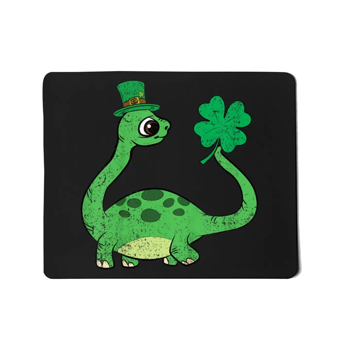 St Patricks Day Brontosaurus Shamrock Mousepad