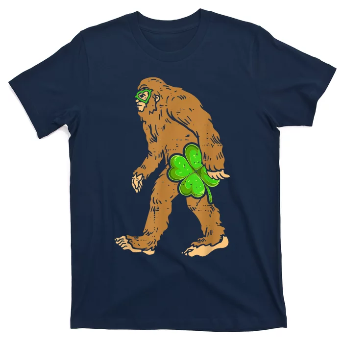 St Patricks Day Funny Bigfoot Shamrock Sasquatch Irish T-Shirt