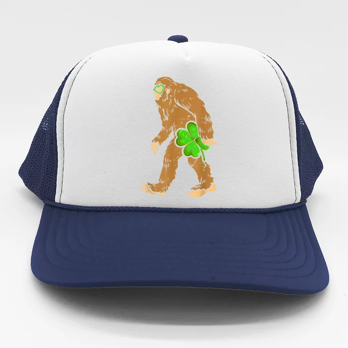 St Patricks Day Funny Bigfoot Shamrock Sasquatch Irish Trucker Hat